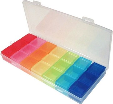 日本製【YAMADA】七彩藥盒(3格7入)