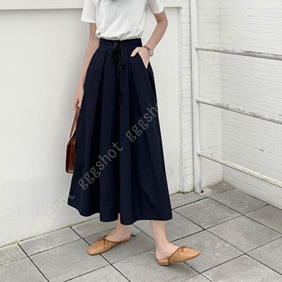 ワイドパンツ レディース スカーチョ ガウチョパンツ ロングパンツ ゆったり ボトムス リボンベルト付き ウエストゴム タック入り 着痩せ 美脚 薄手 春 夏 秋