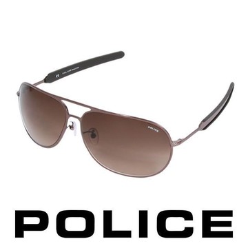 POLICE 都會時尚飛行員太陽眼鏡 (古銅色) POS8736-0K01