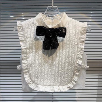 網紅同款2025夏季新款小香風胸前蝴蝶結褶皺花邊袖氣質名媛背心女