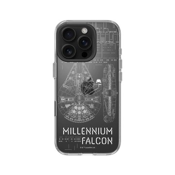 iPhone 16 Pro Clear Case（相機按鈕） 透明 - 迪士尼-星際大戰 Star Wars - 星際大戰 – 千年鷹設計圖 II