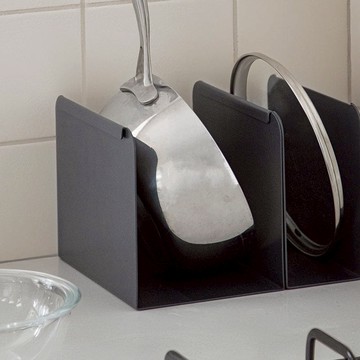 碳鋼製廚房收納置物分隔立架(寬版)-3入-多色可選 迷霧白