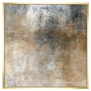 菠蘿選畫所 抽象畫 秋收II掛畫 40 x 40cm 畫框 居家裝飾藝術品  金色