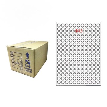 【鶴屋】A4電腦標籤 Φ15mm 176格 1000張入 / 箱 L15W(LX)
