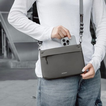 2L Sacoche 機能掛繩隨行包-含掛繩 石墨黑＋高冷灰掛繩