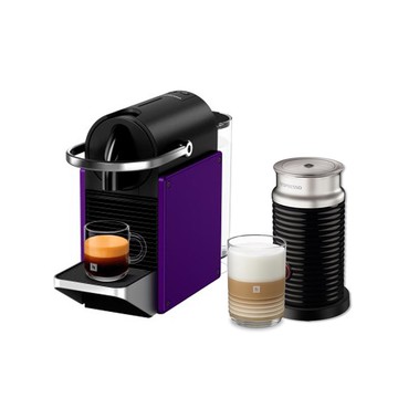 【Nespresso】膠囊咖啡機 Pixie  紫愛你限量色 黑色奶泡機組合