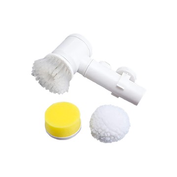 省力免沾手萬用清潔刷組 一鍵啟動深層清潔 可更換PP、海綿、羊羔絨三種刷頭 附贈掛鉤方便收納  1組