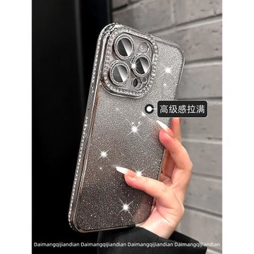 呆芒適用蘋果15promax手機殼新款iPhone16pro透明14plus閃粉鏡頭膜13硅膠防摔12por高檔水鉆11pro女款創意max