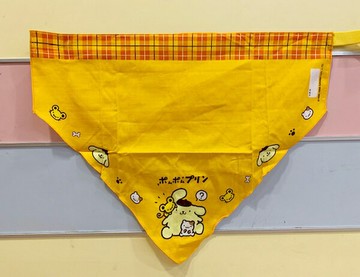 【震撼精品百貨】Pom Pom Purin 布丁狗~三麗鷗布丁狗日本可掛式方巾/毛巾-三角黃#89353