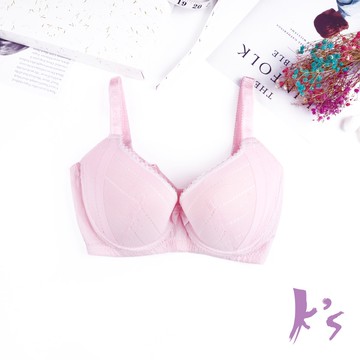 【K's凱恩絲】簡約小資女美胸有氧蠶絲內衣-B48款粉色
