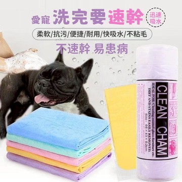 ✨台灣熱賣 💦寵物彩色速幹麂皮浴巾（桶裝）💦 多功能寵物浴巾 麂皮吸水巾 吸水毛巾 寵物洗澡浴巾 狗狗浴巾 貓咪吸水浴巾