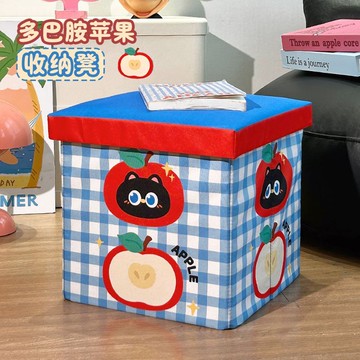 可爱可折叠收纳凳子出租屋换鞋凳新款卧室储物箱子可坐女生家居py6071