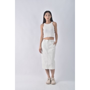 (S) 【陳喬恩私服】jamei chen刷色白色長裙二手衣