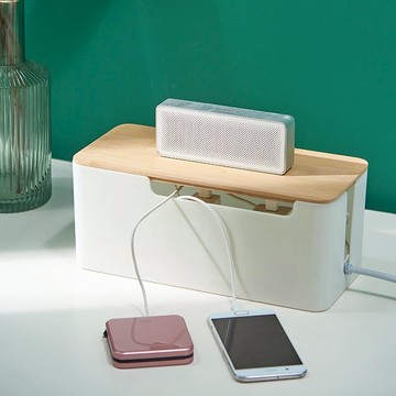 電線收納盒數據線插排電源線插線板充電集線理線器插座遮擋盒桌面