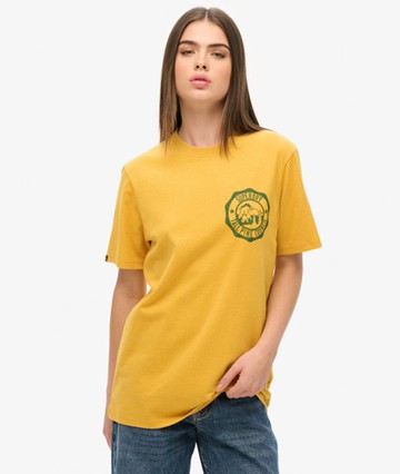 Superdry Women's Oversized Outdoor Graphic T-shirt Yellow Size: Xxl