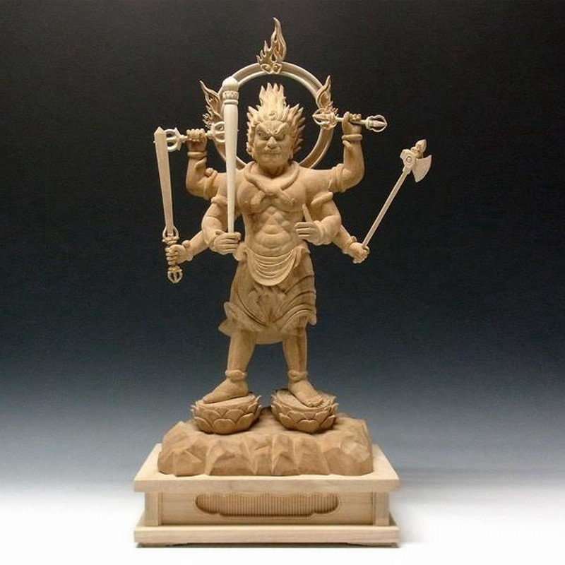 仏教工芸品　木彫仏像　最高級品　仏師手仕上げ品　大元帥明王立像 大元帥明王 立像 高さ60cm 楠製 木彫り 仏像 | LINEブランドカタログ