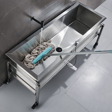 公司貨 爆殺 移動不銹鋼拖把池商用水池地盆洗拖布池家用陽臺一體落地洗墩布池 快速發貨