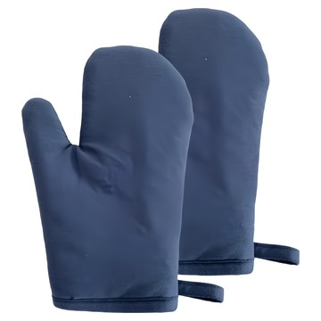 J&N 極致混紡素色隔熱手套 2件組 帶掛勾設計  深藍  1組