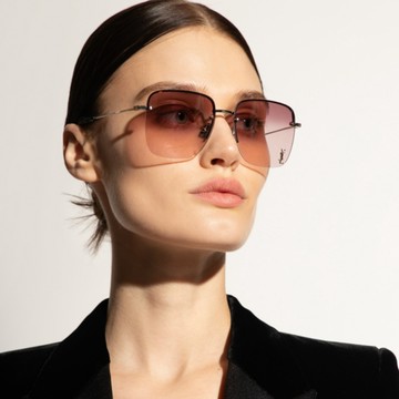 【YSL】方形金屬太陽眼鏡(SL312M-011)