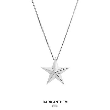 王心凌同款dark anthem重音五角星星項鏈潮流純銀雙面男女情侶款
