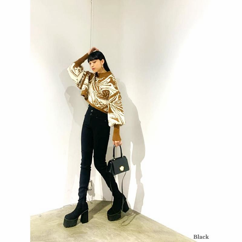 EMODA エモダ デニム 細い ハイウエスト パンツ スキニー