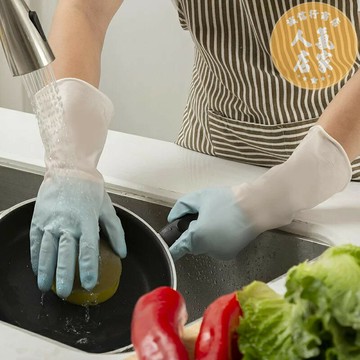 矽膠手套 洗碗手套 防水手套 洗碗手套厚家務手套廚房清潔洗衣服刷碗耐用防水手套