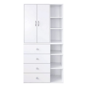 《HOPMA》四抽六格組合式衣斗櫃 台灣製造 衣櫥 收納櫃-時尚白