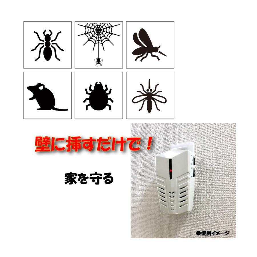 SaiEL ネズミ撃退器 コウモリ対策 ネズミ 蜘蛛 蚊 ゴキブリ 昆虫 超音波と電磁波 壁に押すだけ 家庭 マンション 飲食店 農地