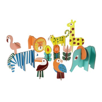 Rex LONDON 英國 兒童3D立體拼圖(熱帶動物) / 療癒小物 裝飾品 家飾