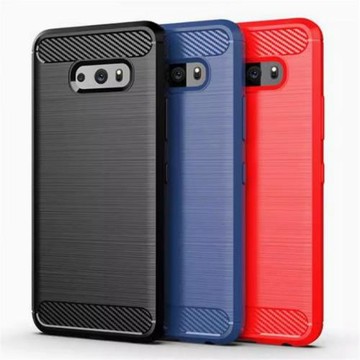適用LG G8S ThinQ|LM-G810EAW碳纖維拉絲軟硅膠防摔手機殼保護套
