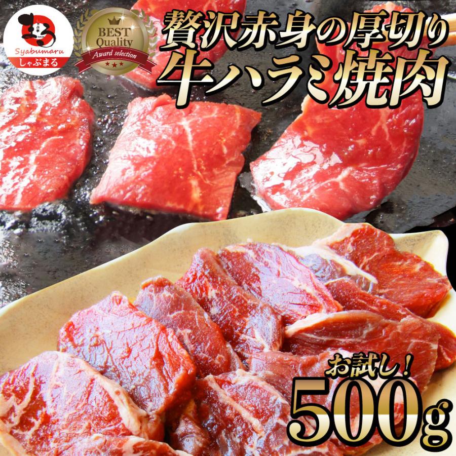 牛ハラミ焼肉 500g（250g×2P）焼肉 赤身 はらみ やきにく ハラミ アウトドア お家焼肉 送料無料 キャンプ キャンプ飯