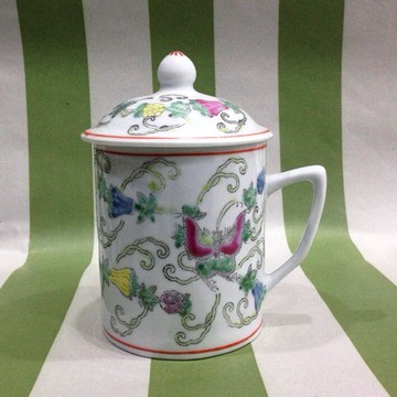 景德鎮陶瓷器80年代廠貨 特價白瓜碟大矮茶杯 外銷瓷 居家收藏1入