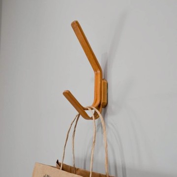 【Hübsch】竹製雙鉤衣帽掛鉤 掛勾 衣帽架 handmade