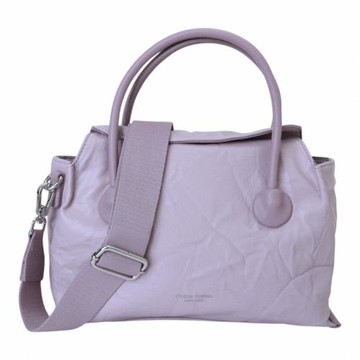 FIRANO- 仿皮紋路皮革磁釦手提/斜背兩用包(夢幻紫)