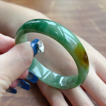 三彩翡翠貴妃鐲手鐲 | 18圍 | 天然緬甸玉翡翠A貨 | 送禮