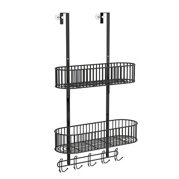 上手家居 門後置物架  68 x 39 x 8cm  黑色  1個
