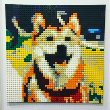 訂製專屬寵物樂高化積木畫 40x40cm