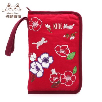 特價！kine貓正品 純棉布可愛卡通 大容量女手機包護照包證件卡包