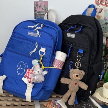 2025原創新款日韓雙肩包學生書包卡通可愛校園百搭背包旅行書包