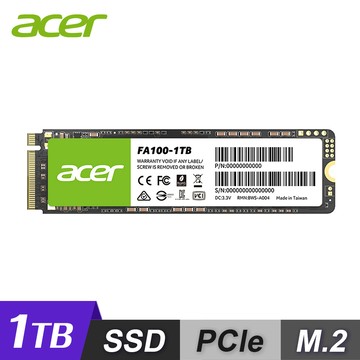 【Acer 宏碁】FA100 PCIe Gen3 M.2 1TB SSD 固態硬碟