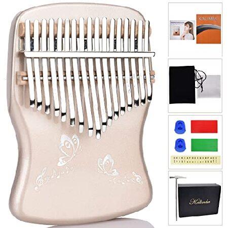 ALAUTRY Kalimba Thumb Piano 17 Keys, Portable Mbira Finger Piano with Music Books ＆ Tuning Hammer, Gifts for Kids Adults Beginners Professional…