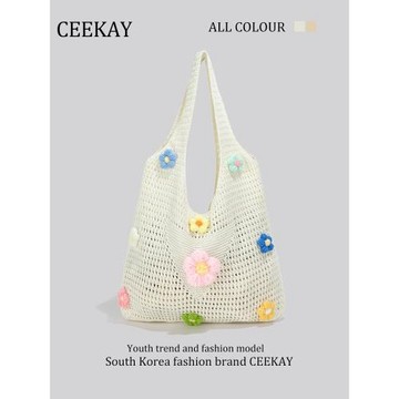 CEEKAY原版海邊度假慵懶松弛感編織包托特包包女大容量草編托特包