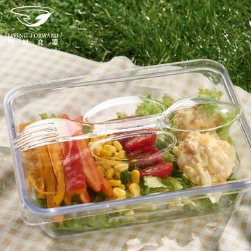 【哩皿食器】台灣製  食品級Tritan  三合一餐盒