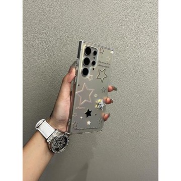 高級感鐳射漸變星星適用三星s25/24ultra手機殼新款GalaxyS24個性s24+高級感網紅s23+防摔S22plus保護套女款