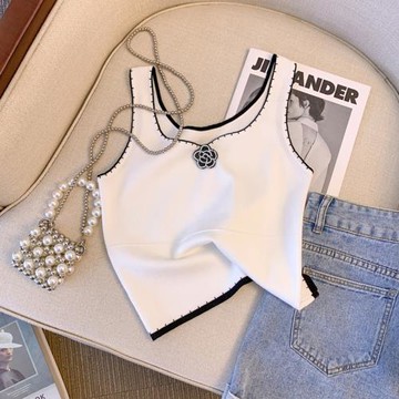 法式別致小眾針織背心女裝夏季2025年新款內搭打底上衣小吊帶外穿