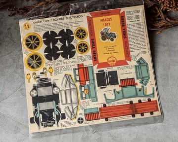 法國 文房玩具老物 薄荷老車紙模型圖鑑