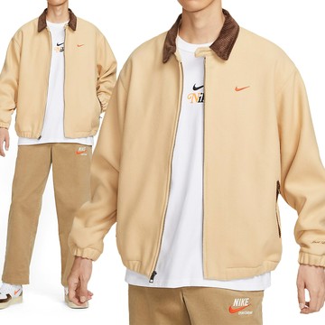Nike Twill Prem JKT GCE 男款 卡其色 刺繡Logo 口袋 拉鍊 工裝 外套 HQ4744-233