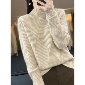 半高領毛衣女秋冬季加厚2026新款針織打底衫內搭大碼100純羊毛衫