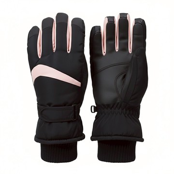 KissDiamond 韓系防風防水手套 28cm  黑粉拼色  1雙