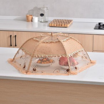 蓋菜罩食物罩碗罩子飯菜罩折疊餐桌罩長方形大號防蠅罩圓形罩菜傘